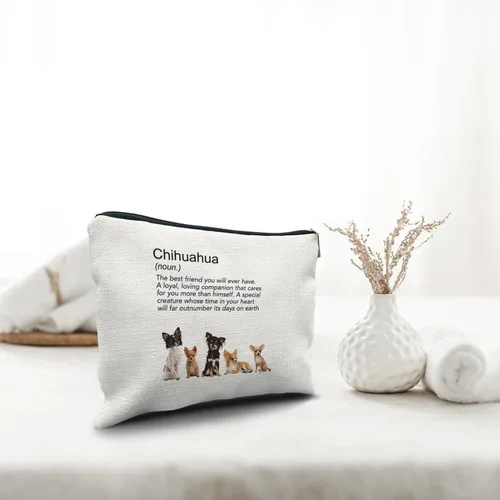 Vista 3 de Perro rana Tortuga Caballo Pingüino bolsa de maquillaje Bolsa de maquillaje, Chihuahua