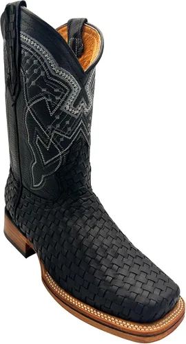 Vista 3 de The Western Shops Botas vaqueras con punta cuadrada para hombre
