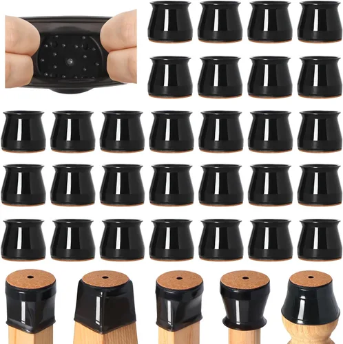 Vista 8 de 24 protectores de suelo para patas de silla para suelos de madera dura, cubiertas de silicona para proteger suelos de baldosas de madera, parte
