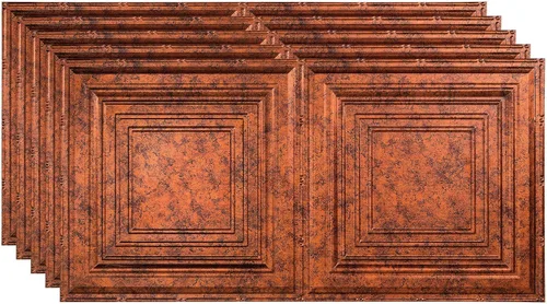 Vista 8 de FASÄDE Panel de techo decorativo de vinilo decorativo de 2 x 4 pies de estilo tradicional / patrón 3 en aluminio cepillado (paquete de 5)