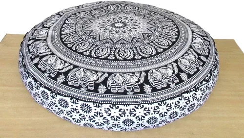 Vista 55 de ICC - Funda de cojín cuadrada grande de algodón con diseño de mandala, funda de almohada hippie, funda de almohada para el suelo con cremallera
