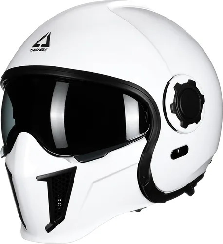 Vista 16 de TRIANGLE Cascos de motocicleta de cara completa, casco de motocross todoterreno para hombres y mujeres, doble visera con protector solar interno