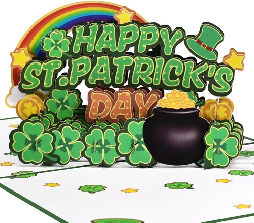 Vista 8 de GREETING ART Paquete de 2 tarjetas del día de San Patricio para inspiración, tarjetas de agradecimiento a los empleados, tarjeta de feliz día de San