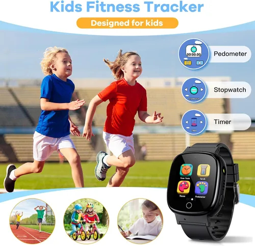 Vista 3 de Reloj inteligente para niños con 26 videojuegos, cámara selfie, reproductor de video, podómetro, cronómetro, reloj despertador, linterna, calendario
