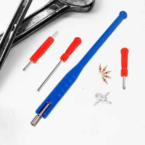 Vista 5 de 47pcs Tire Valve Stem Installer Valve Core Remover Tool Set for Car Motorcycle and Bicycle Tire Repair Maintenance