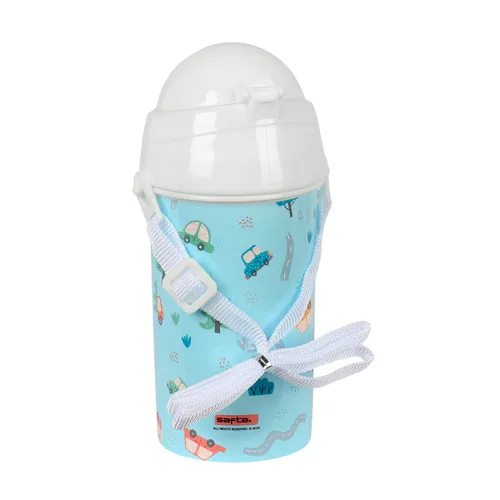 Vista 3 de Botella de Agua Safta Coches Azul PVC 500 ml