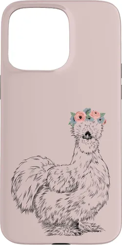 Vista 31 de Silkie Chicken with Floral Headband Farm Animal Funda para iPhone 17