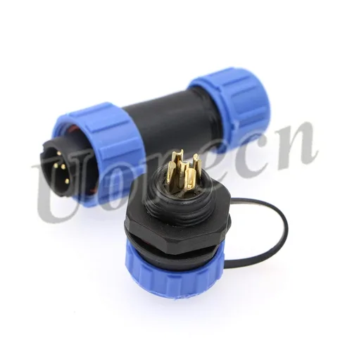 Vista 5 de Uonecn SP13 5 Pin Impermeable Conector Enchufe Enchufe Aviación Conector Industrial Adaptador 3 Unids