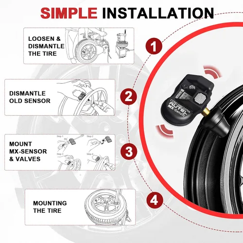 Vista 7 de Sensor TPMS Universal Autel 1 Sensor con Doble Frecuencia (315MHz + 433MHz), Sensor de Monitoreo de Presión de Neumáticos de Reemplazo para 99%