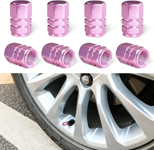 Vista 21 de Ziciner 8 PCS Tapas de Vástago de Válvula de Neumático de Coche, Cubiertas de Válvula de Rueda de Aleación de Aluminio con Anillo O de Goma, Juego