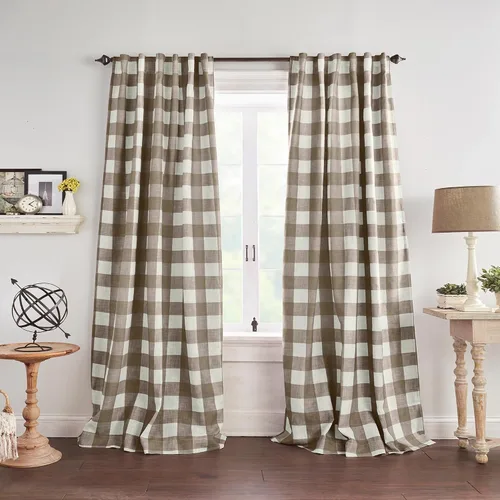 Vista 5 de Grainger Rod Pocket Back Tab Window Curtain Panel, Black - 52" W x 63" L
