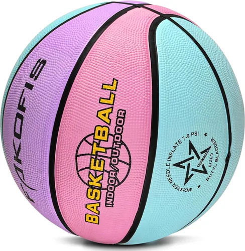 Vista 2 de Baloncesto para Niños y Jóvenes Tamaño 3/4/5 (22"/25.5"/27.5") Baloncesto de Goma Premium para Niños y Niñas de 3-14 Años Juego Interior y Exterior