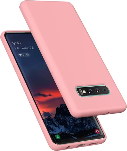 Vista 13 de Funda diseñada para Galaxy S10 Plus de 6.4 pulgadas, S10+ de gel de silicona líquida a prueba de golpes, funda de forro de tela de microfibra suave