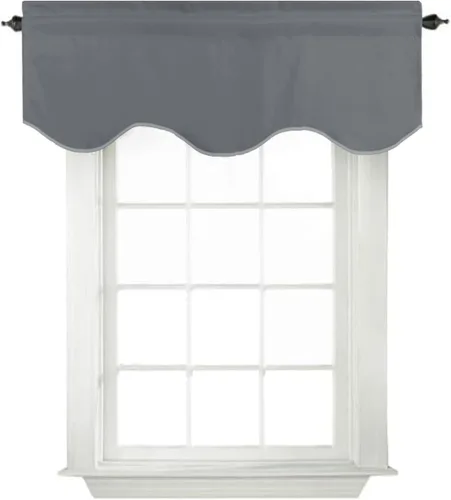 Vista 22 de Turquoize - Cenefa opaca para ventanas de cocina/baño/sala de estar/dormitorio con aislamiento térmico, cenefa festoneada con bolsillo para Aqua