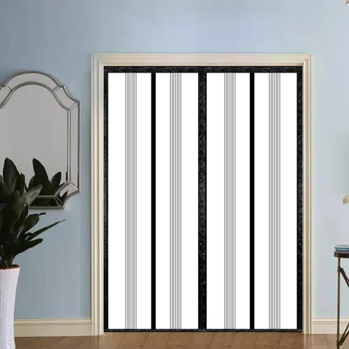 Vista 8 de Cortina de puerta aislada, cubierta magnética térmica para puerta, pantalla de cierre automático, privacidad magnética, manos libres para patio