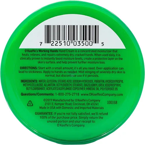 Vista 2 de O'Keeffe's K0350002-5 Crema de Manos Working Hands en Tarro (Paquete de 5), 3.2 oz