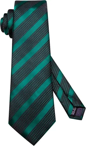 Vista 52 de Hi-Tie Corbatas de seda para hombre, diseño de cachemira a rayas, con bolsillo, gemelos cuadrados, conjunto formal de negocios