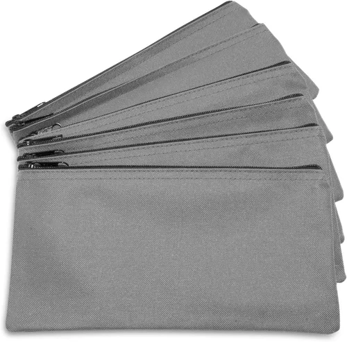 Vista 8 de DALIX Bolsas de dinero con cremallera para depósito bancario, 6 unidades, color negro