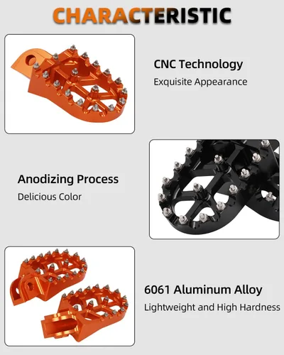 Vista 5 de JFG RACING - Estriberas de bicicleta de tierra, reposapiés CNC para motocicleta para 50-1290 SX SXF EXC EXCF XC XCF XCW SUPER MOTO ENDURO AVENTURA