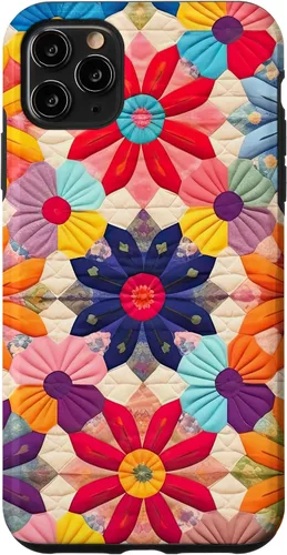 Vista 13 de Quilting Flower Blooms Quilt Pattern Case for iPhone 17