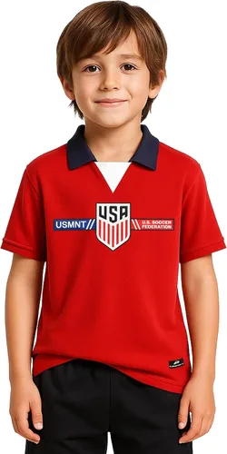 Vista 10 de Icon Sports - Camiseta de día de juego de la Federación de Fútbol de EE. UU. con licencia oficial - Unisex para niños