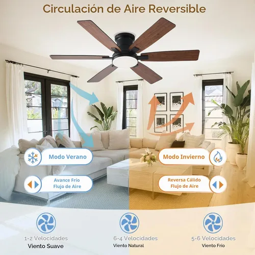 Vista 3 de Ayaoty Ventiladores de techo de cristal con luces, lámpara retráctil de 48 pulgadas con LED regulable, motor CC reversible, montaje empotrado, luz