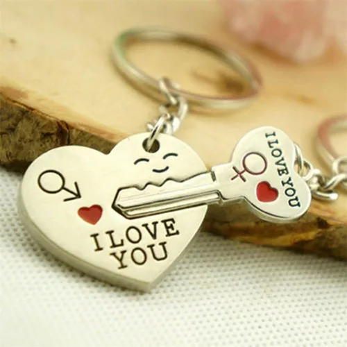 Vista 3 de Llavero con forma de corazón para parejas, diseño de corazón, diseño de pimienta, diseño discreto