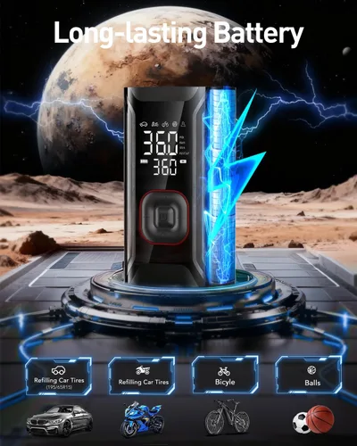Vista 3 de Inflador de Neumáticos Compresor de Aire Portátil, Mini Bomba de Aire para Neumáticos de Coche, Bomba de Neumáticos de Bicicleta Eléctrica
