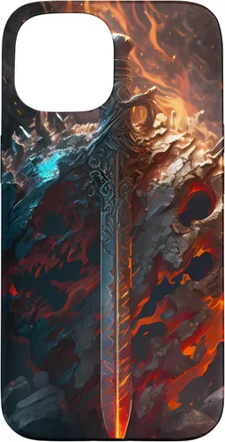 Vista 6 de Espada flameante y escudo el símbolo del guerrero Funda para iPhone 16