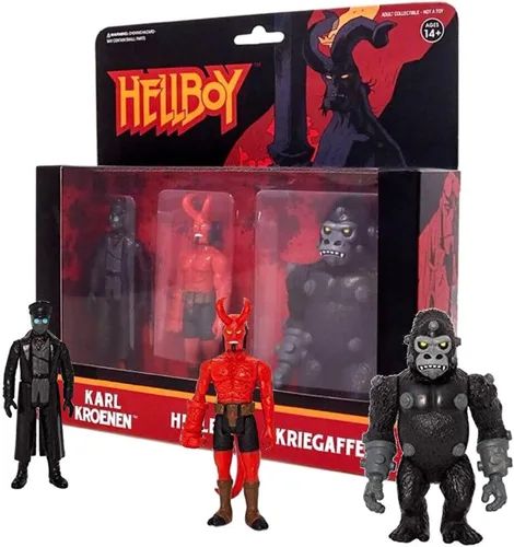 Vista 2 de Super 7 Hellboy Reaction Figuras de acción 3 unidades A, multicolor