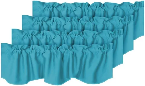 Vista 18 de H.VERSAILTEX - Cenefa de cortina opaca para ventanas de cocina, sala de estar/baño, para protección de la privacidad y decoración, con bolsillo