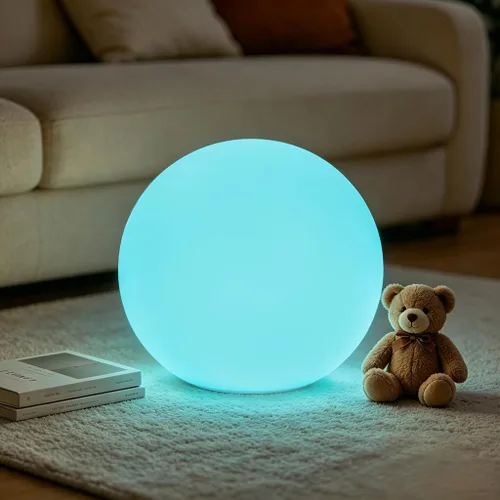 Vista 12 de Luz de bola LED, luz de orbe brillante de 6 pulgadas, lámpara de globo recargable, luces de estado de ánimo regulables con control remoto, lámpara