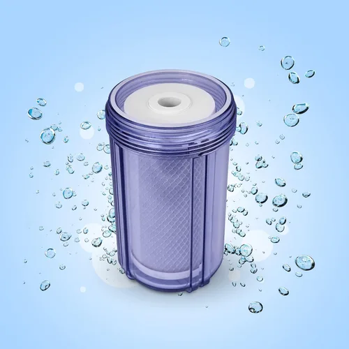 Vista 5 de Sistema purificador de filtro de agua transparente de alta capacidad de 10 x 4.5 pulgadas para toda la casa con botón de alivio de presión, puerto