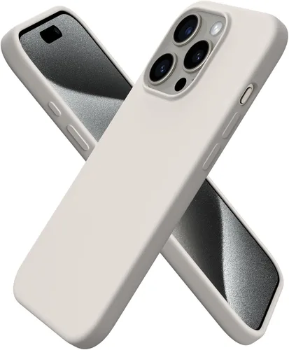 Vista 21 de ORNARTO Funda compatible con iPhone 15 Pro de 6.1 pulgadas, silicona líquida de 3 capas cubierta completa de goma de gel suave, funda protectora