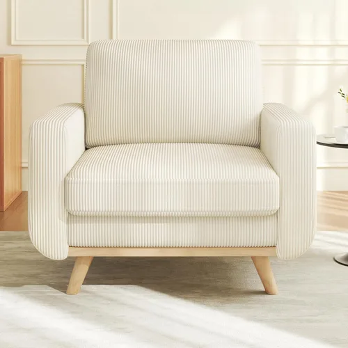 Vista 56 de Vesgantti Sofá modular en forma de U de 119 pulgadas, sofá modular de pana con asiento profundo y soporte de resortes, sofá convertible con 2 Beige