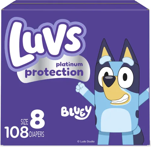 Vista 30 de Luvs Pañales - Tamaño 5, 172 unidades, Bluey Platinum Protection Baby Diaper