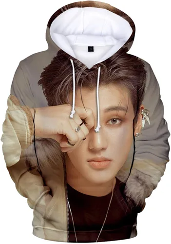 Vista 7 de Xkpopfans Kpop ATEEZ Sudadera con capucha con estampado 3D del tesoro Wooyoung San Mingi