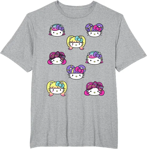 Vista 44 de hello kitty Kawaii Multi peinado Tee, Azul (Heather blue)