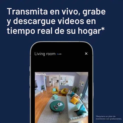 Vista 5 de SimpliSafe Cámara de Seguridad Inalámbrica para Interiores Smart Alarm