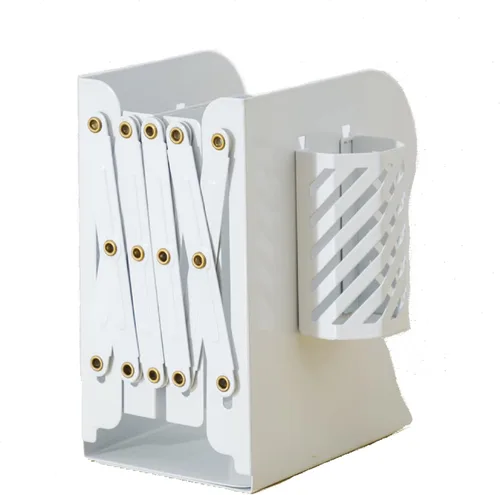 Vista 8 de Extremos ajustables para libros pesados, sujetalibros de metal expandibles para estantes, organizador de libros para escritorio, habitación