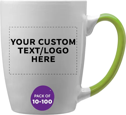 Vista 16 de DISCOUNT PROMOS Tazas de café personalizadas Java de dos tonos, 12 onzas, juego de 10/50/100 unidades personalizadas a granel para café, té