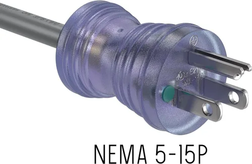 Vista 3 de Cable Leader Cable de alimentación de grado hospitalario NEMA 5-15P a IEC320 C13 de 15 pies, 14 AWG, 15 A/125 V, SJT, cable de alimentación médica
