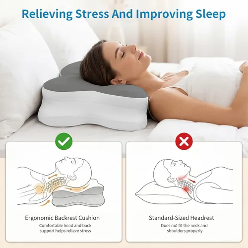 Vista 7 de Almohada cervical para el cuello, almohada de espuma viscoelástica