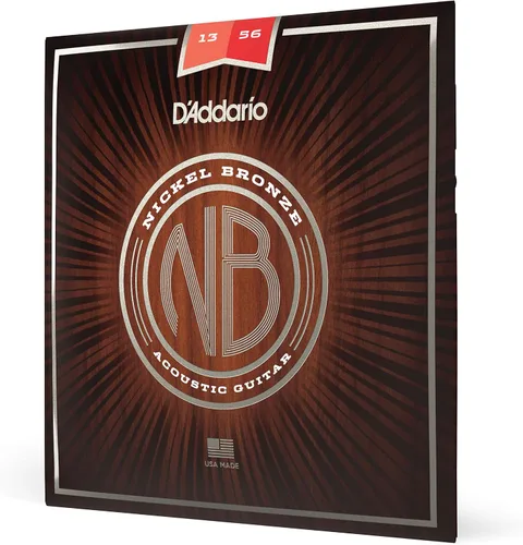 Vista 8 de D'Addario NB1152 cuerdas de guitarra acústica de bronce de níquel, luz personalizada, paquete de de 1
