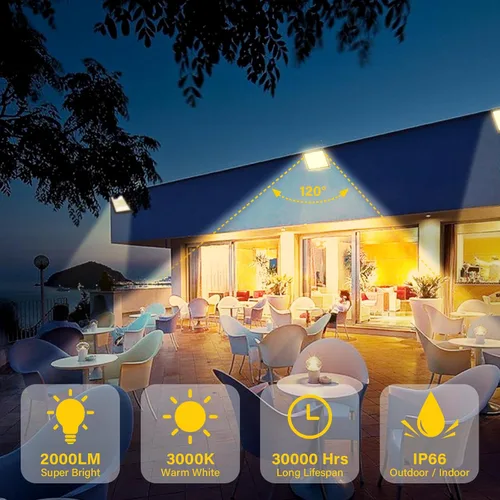 Vista 6 de SKYWORLD Paquete de 2 luces LED de inundación para exteriores, 20 W 2000 lm, luz de inundación LED de seguridad, luz diurna de 4000 K, luz blanca