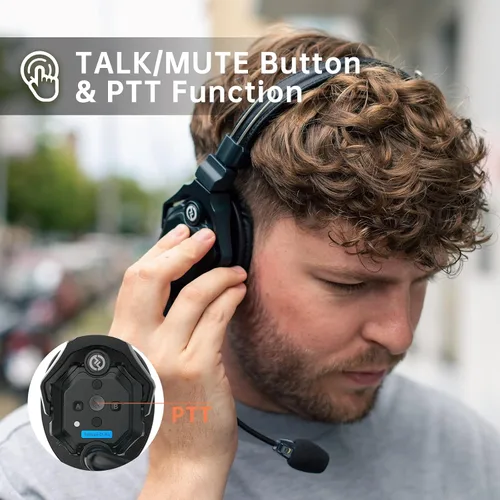 Vista 4 de Sistema de Auriculares de Comunicación Inalámbrica Hollyland Solidcom C1 Pro ENC con Cancelación de Ruido Dúplex Completo para 4 Personas 335m