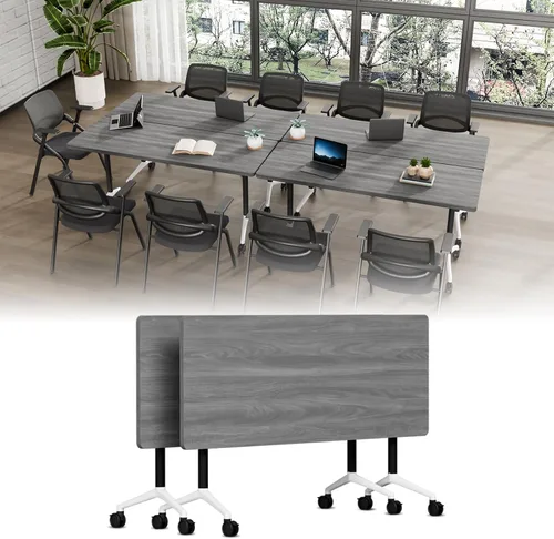 Vista 54 de Folding Conference Table with Wheels, Modular Foldable Conference Room Training Tables for Training Rooms, Flip Top Mobile Rolling Meeting Seminar