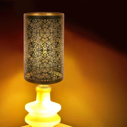 Vista 7 de Beaupretty Pantallas de lámpara de hierro para lámpara de batería, cubierta de luz de bombilla hueca E27 con clip para dormitorio, sala de estar
