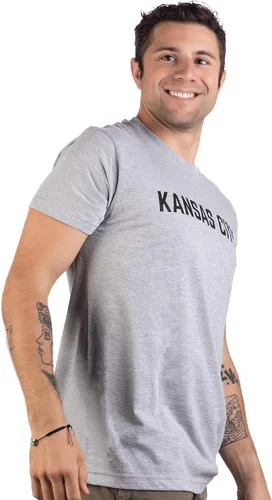 Vista 3 de Kansas City Clásico Retro City Gris Estilo Missouri MO KS River Hombres Mujeres Camiseta