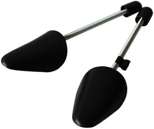Vista 3 de UPSTORE 4 pares negros de plástico ajustable para hombre, zapatos para adultos, soporte para botas, soporte práctico, portátil, soporte de zapatos
